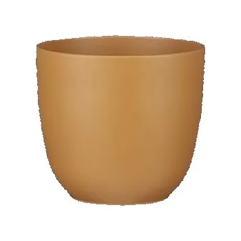 Květináč Keramický obal na květináč Mica TUSCA, průměr 12 cm, světle hnědý mat