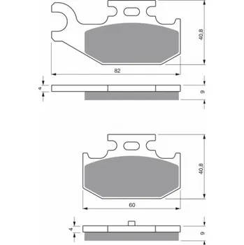 Motodíl Zadní brzdové destičky Goldfren Yamaha YFM 700 Raptor 2006-2008 směs AD