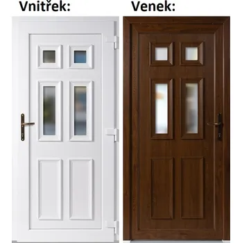 Vchodové dveře Plastové vchodové dveře Soft Becca Zlatý dub/bílá 98x198 cm, pravé