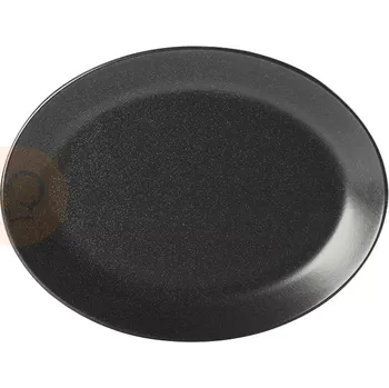 Servírovací talíř z porcelánu oválný, 32x20 cm, černý | PORLAND, Seasons Coal