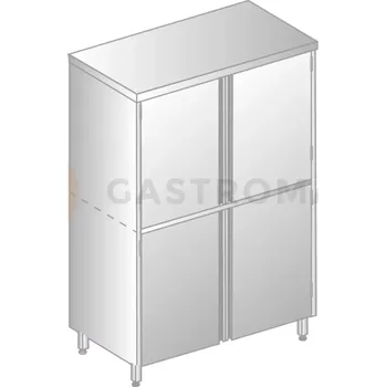 Dětská skříň Dvojitá skladovací skříň z nerezové oceli s dělenou komorou a policemi 1000x500x2000 mm | DORA METAL, DM-3306.02