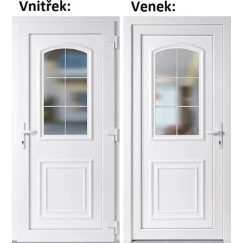 Vchodové dveře Soft Vchodové plastové dveře 3D 302 bílé 100x210 cm, pravé