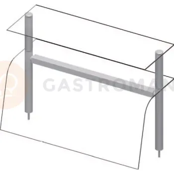 Nástavec na skříň Dvojitý nástavec nad stoly s ochranným sklem, 1122x455x700 mm | STALGAST, ST 271