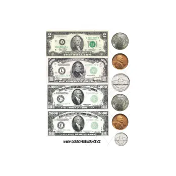 Jedlá dekorace na dort DOLARY, VARIANTA Jedlý papír 1314