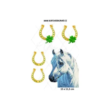 Jedlá dekorace na dort KOŇSKÁ HLAVA 6, VARIANTA Jedlý papír 1299