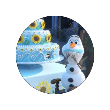 Jedlá dekorace na dort OLAF a dort, VARIANTA Jedlý papír 444