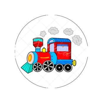 Jedlá dekorace na dort LOKOMOTIVA kreslená, VARIANTA Jedlý papír 1107