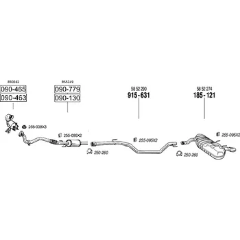 Výfukový systém výfuková trubka střední Bosal 915-631