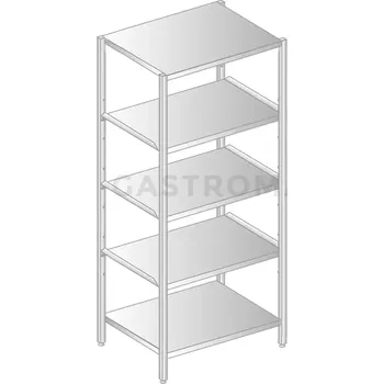 Dětská skříň Skladovací regál z nerezové oceli s nastavitelnými policemi 1200x500x2000 mm | DORA METAL, DM-3321