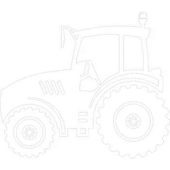 Samolepicí dekorace na vozidlo Traktor silueta 4 samolepka na auto - bílá / 10x9 cm