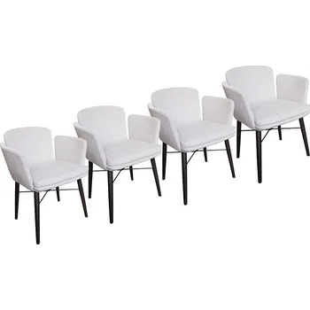 Jednací židle Set 4 ks židlí s područkami Lema Tabby podnoží tm.dub látka Steelcut Trio TC29 OUTLET