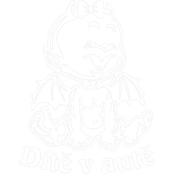 Samolepicí dekorace na vozidlo Dítě v autě Čertice samolepka na auto - hnědá tmavá / 10x13 cm