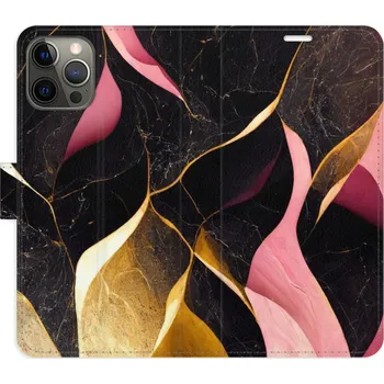 Pouzdro na mobilní telefon Flipové pouzdro iSaprio - Gold Pink Marble 02 - iPhone 12/12 Pro