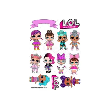 Jedlá dekorace na dort LOL 8 cm, VARIANTA Jedlý papír 64