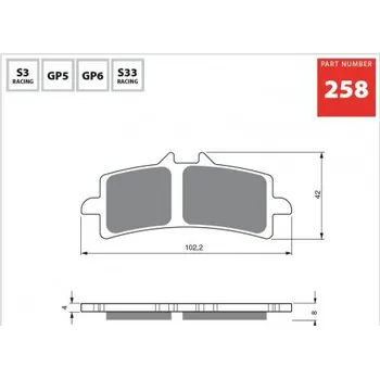 Brzda pro motocykl Přední brzdové destičky Goldfren Ducati Streetfighter 1100 (S) 2009-2012 směs S3