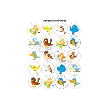 Jedlá dekorace na dort PTÁČCI, VARIANTA Jedlý papír 939