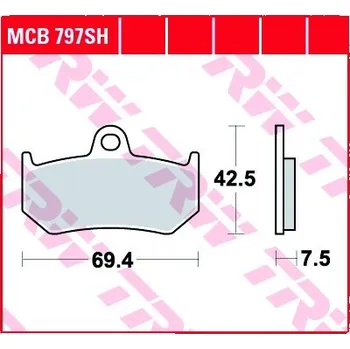 Brzda pro motocykl Zadní brzdové destičky TRW / Lucas MV Agusta 990 Brutale R 2010 - 2011 směs SH