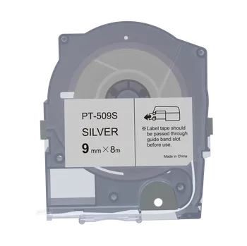Max LM-509S, 9mm x 8m, stříbrná kompatibilní páska