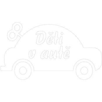 Samolepicí dekorace na vozidlo Děti v autě samolepka na auto - oranžová / 10x6 cm