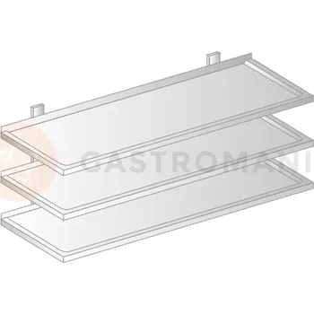 Závěsné křeslo Závěsná police trojitá nastavitelná z nerezové oceli s prohloubeným povrchem 1100x300x1050 mm | DORA METAL, DM-3506