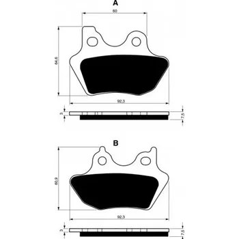 Auto-moto Přední brzdové destičky Goldfren Harley-Davidson XLH Sportster 883 2000-2003 směs S3
