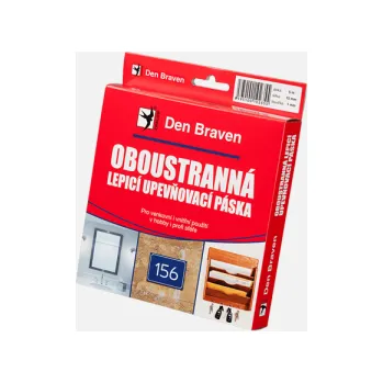 Lepicí páska Den Braven - Oboustranně lepicí upevňovací páska v krabičce, 25 mm x 2 mm x 5 m, bílá B5332RL