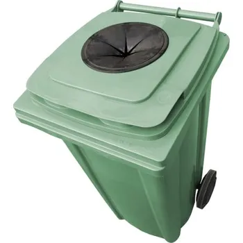 Popelnice NAODPAD Plastová popelnice 120 l zelená s vhozem