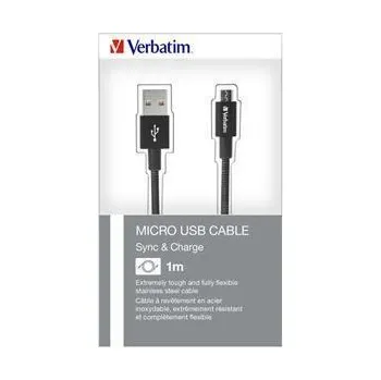 USB kabel, černá, micro USB B, 100 cm, VERBATIM