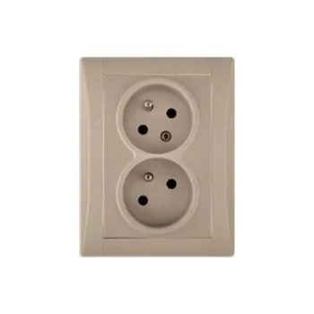 Elektrická zásuvka zásuvka 2nás. ELEGANT - capuccino, komplet