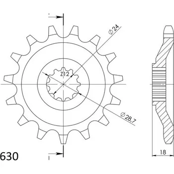 Řetězová sada pro motocykl SUPERSPROX Řetězové kolečko SUPERSPROX CST-523:15 15 zubů, 630