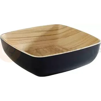 Obdelníková mísa z melaminu 17,6 x 16,2 cm, černá-hnědá | APS, Frida