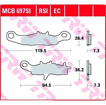Brzda pro motocykl Přední brzdové destičky TRW / Lucas Kawasaki KL 250 H Super Sherpa 1999 - 2005 směs SI