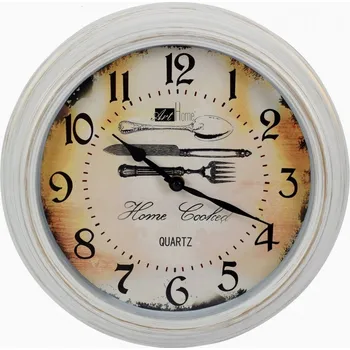 Hodiny DUE ESSE DUE ESSE, Nástěnné kulaté hodiny, průměr 30 cm, Art Home, příbor