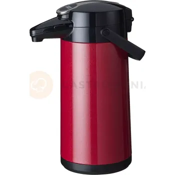 Termoska Termos 2,2 l s pumpičkou, vložka a opláštění z nerezové oceli - červený | BRAVILOR BONAMAT, Airpot Furento