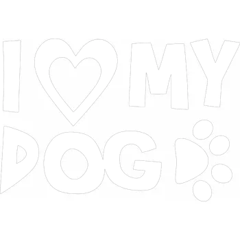 Samolepicí dekorace na vozidlo I love you my dog 1 samolepka na auto - zelená / 10x7 cm