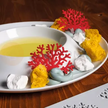 Kuchyňská sůl Silikonová forma na předkrmy, 8x korál, 75x59x2 mm, 4 ml, 300x175 mm - GG027S | PAVONI, Coral