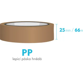 Lepicí páska Lepící páska - 25mm x 66m - hnědá