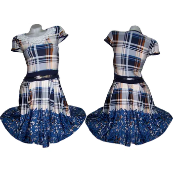 Dámské šaty Dámské šaty modré (Šaty vícebarevné s páskem)