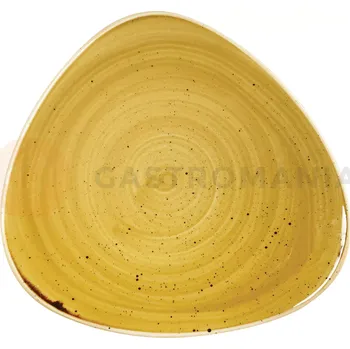 Talíř Talíř ve tvaru trojúhelníku hořčicový, ručně zdobený 19,2 cm | CHURCHILL, Stonecast Mustard Seed Yellow