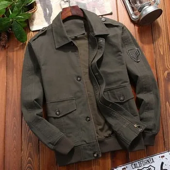 Pánská softshellová bunda Retro pánská bunda s límečkem, kapsami a nášivkou Barva: Zelená, Velikost: 4XL