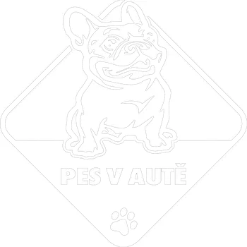 Samolepicí dekorace na vozidlo Pes v autě Buldoček samolepka na auto - zelená limetka / 15x15 cm