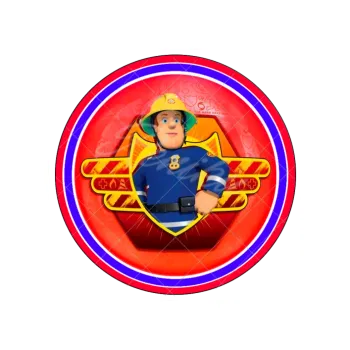 Jedlá dekorace na dort POŽÁRNÍK SAM červený, VARIANTA Jedlý papír 1146