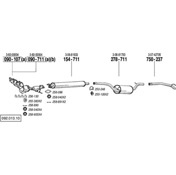 Výfuková trubka výfuková trubka zadní Bosal 750-237