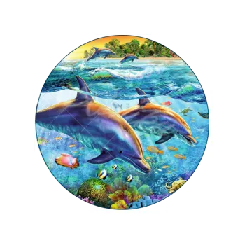 Jedlá dekorace na dort DVA DELFÍNI, VARIANTA Jedlý papír 279