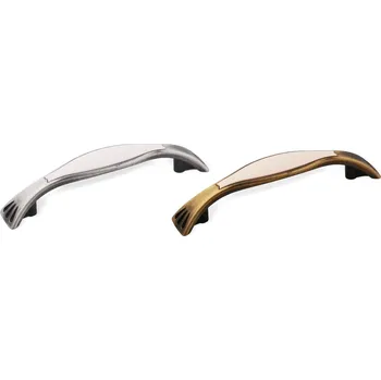 Nábytkové kování úchytka SIRO 1881-130 ZN31A78 staromosaz brinýr, plast béžový