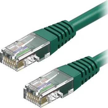 Datový kabel AlzaPower Patch CAT5E UTP 10m zelený
