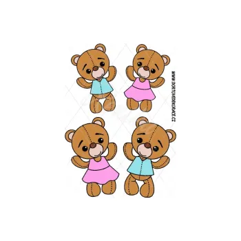 Jedlá dekorace na dort MEDVÍDCI, VARIANTA Jedlý papír 827