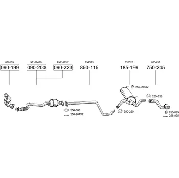 Výfukový systém výfuková trubka střední Bosal 850-115