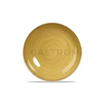 Mísa na saláty ve tvaru trojúhelníku hořčicová, ručně zdobená 18,5 cm | CHURCHILL, Stonecast Mustard Seed Yellow