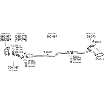 Výfuková trubka výfuková trubka střední Bosal 900-067